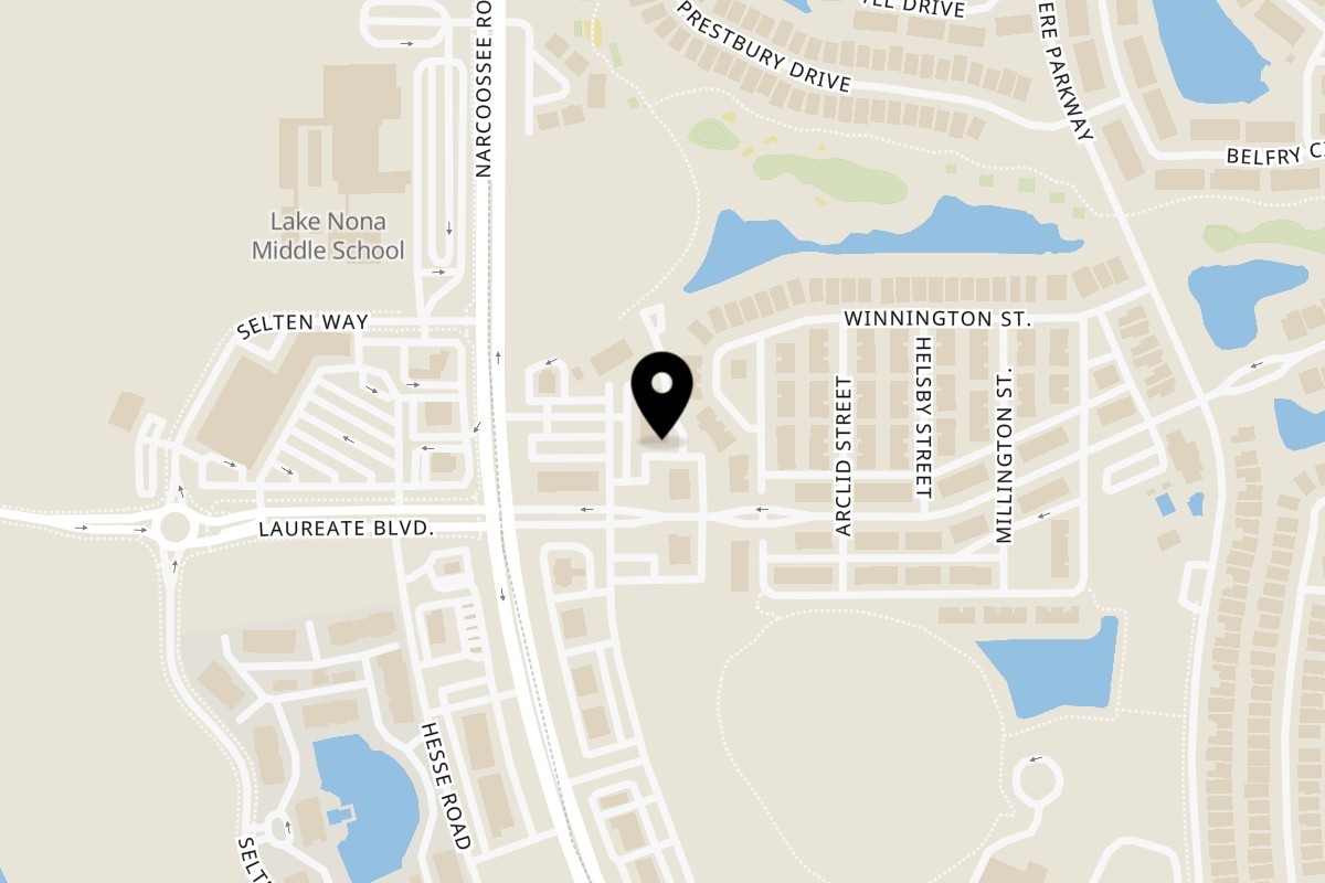 Map showing the location of Pisco Express on 9717 Eagle Creek Center Blvd #100 in Orlando